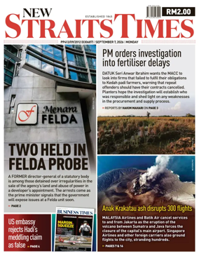 Cover of New Straits Times