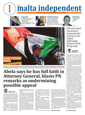 Cover of Malta Independent