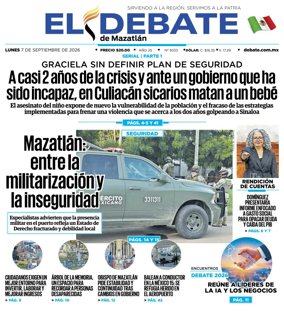 Cover of El Debate de Mazatlan