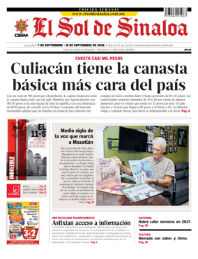 Cover of El Sol de Sinaloa