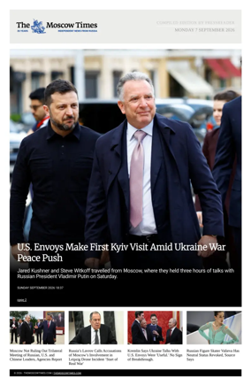 Cover of The Moscow Times - English