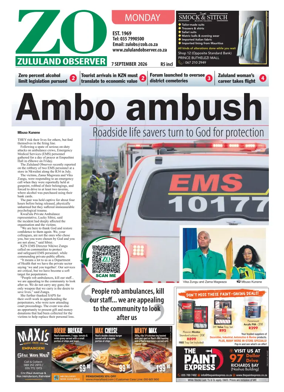 Cover of Zululand Observer - Monday