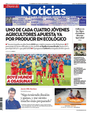 Cover of Diario de Noticias (Spain)
