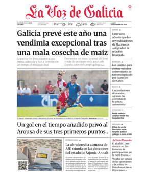 Cover of La Voz de Galicia (Pontevedra)