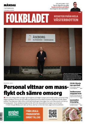 Cover of Folkbladet Vasterbotten