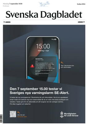Cover of Svenska Dagbladet