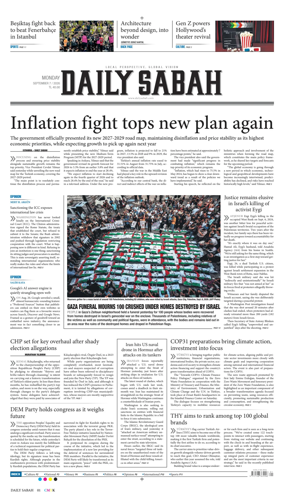 Cover of Daily Sabah (Turkey)