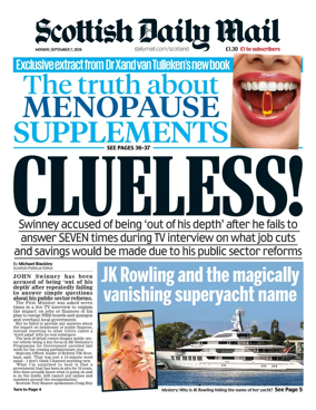 Cover of Scottish Daily Mail