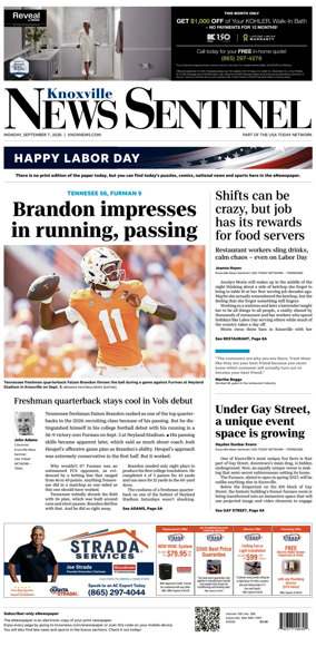 Cover of Knoxville News Sentinel