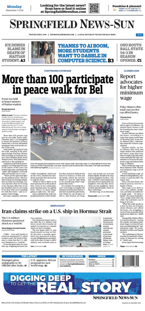 Cover of Springfield News-Sun