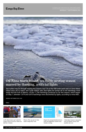 Cover of Tampa Bay Times TFP