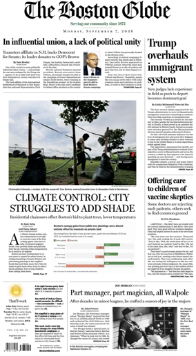 Cover of The Boston Globe