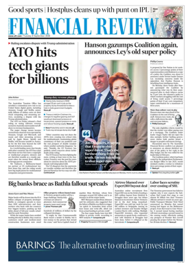 Cover of The Australian Financial Review