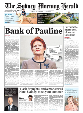 Cover of The Sydney Morning Herald