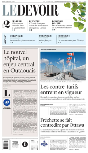 Cover of Le Devoir