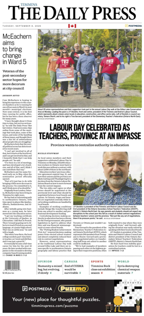 Cover of The Daily Press (Timmins)