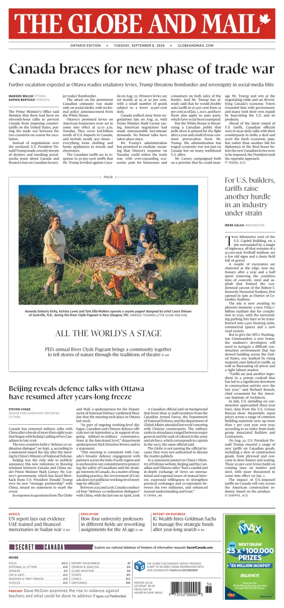 Cover of The Globe and Mail (Ontario Edition)