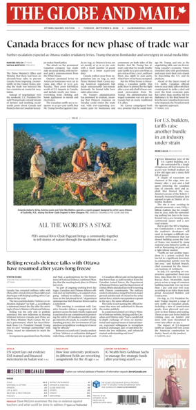 Cover of The Globe and Mail (Ottawa/Quebec Edition)