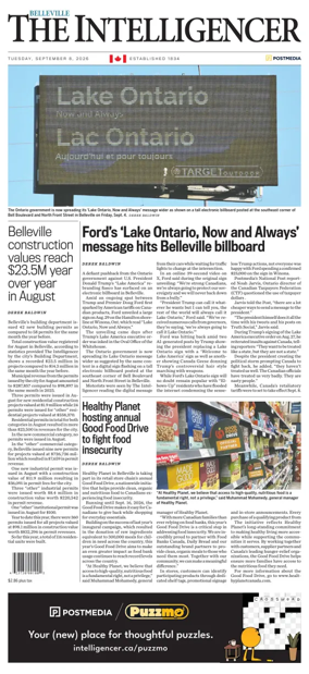 Cover of The Intelligencer (Belleville)
