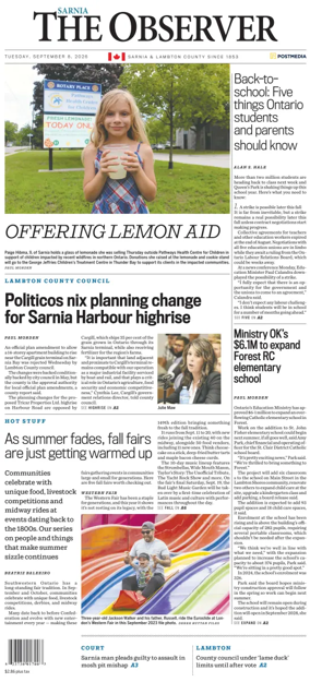 Cover of The Observer (Sarnia)