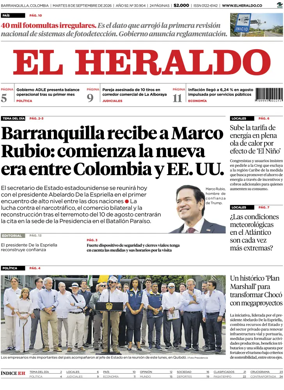 Cover of El Heraldo (Colombia)