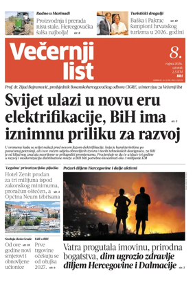 Cover of Vecernji list BiH