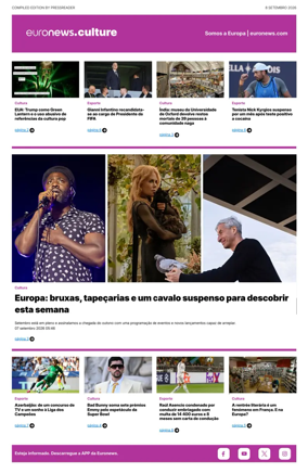 Cover of Euronews Culture and Sport (Portuguese)