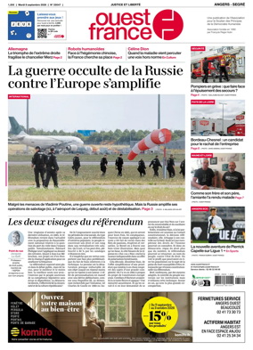 Cover of Ouest France (Angers / Segre)