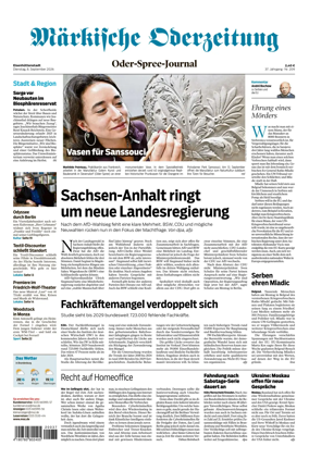 Cover of Markische Oderzeitung Eisenhuttenstadt