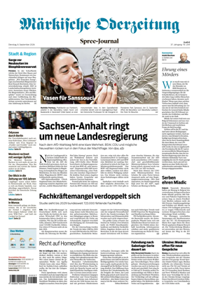 Cover of Markische Oderzeitung Spree-Journal