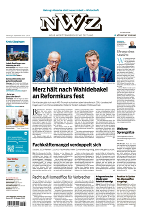 Cover of NWZ – Neue Wurttembergische Zeitung
