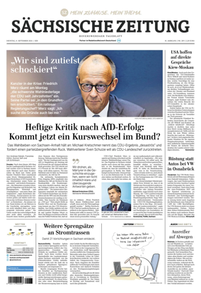 Cover of Sachsische Zeitung (Hoyerswerda)