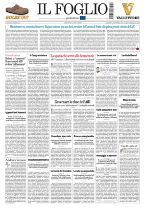 Cover of Il Foglio Quotidiano