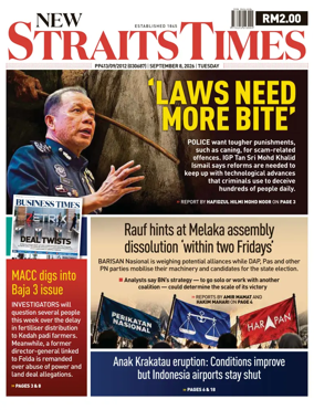 Cover of New Straits Times