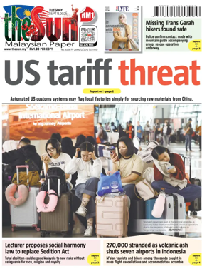 Cover of The Sun (Malaysia)