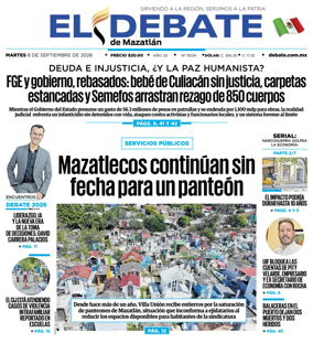 Cover of El Debate de Mazatlan