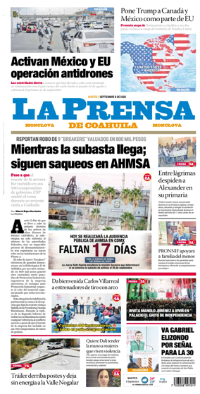 Cover of La Prensa de Coahuila