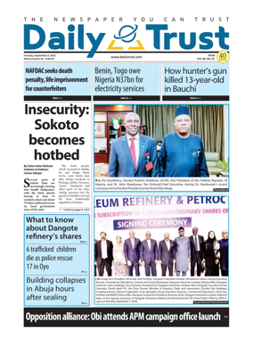 Cover of Daily Trust