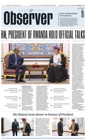 Cover of Oman Daily Observer