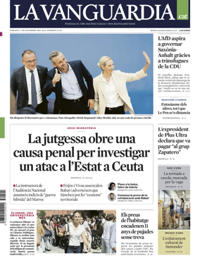 Cover of La Vanguardia (Catalonia - 1st edition)