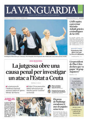 Cover of La Vanguardia (Catala)
