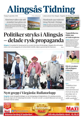 Cover of Alingsas Tidning