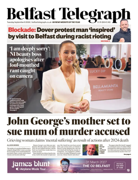 Cover of Belfast Telegraph