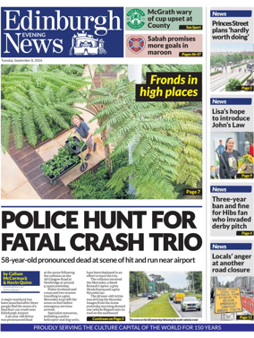 Cover of Edinburgh Evening News