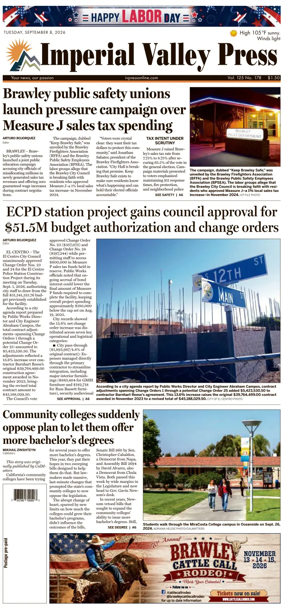 Cover of Imperial Valley Press