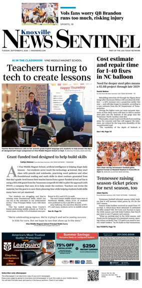 Cover of Knoxville News Sentinel