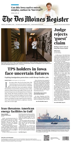 Cover of The Des Moines Register