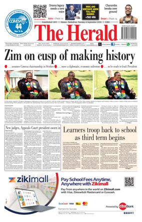 Cover of The Herald (Zimbabwe)