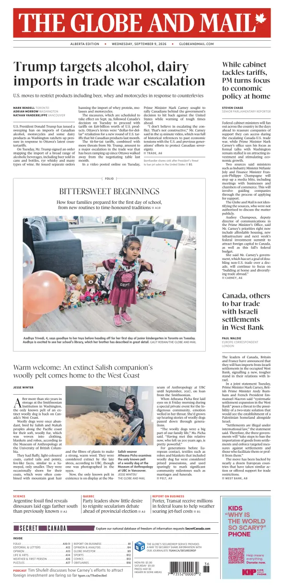 Cover of The Globe and Mail (Alberta Edition)