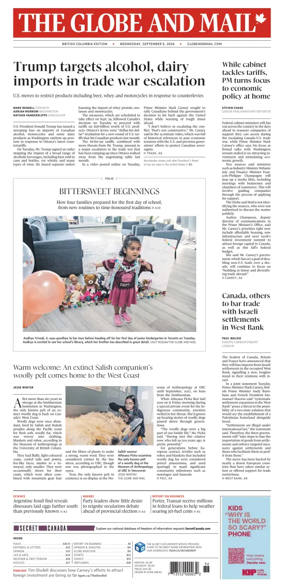 Cover of The Globe and Mail (BC Edition)